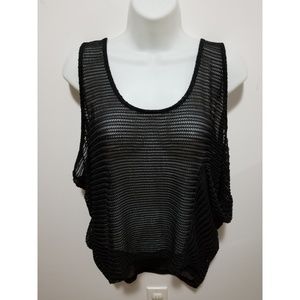 Vintage Havana knitted black sleeveless mesh top